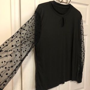 Sheer sleeve top